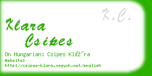 klara csipes business card